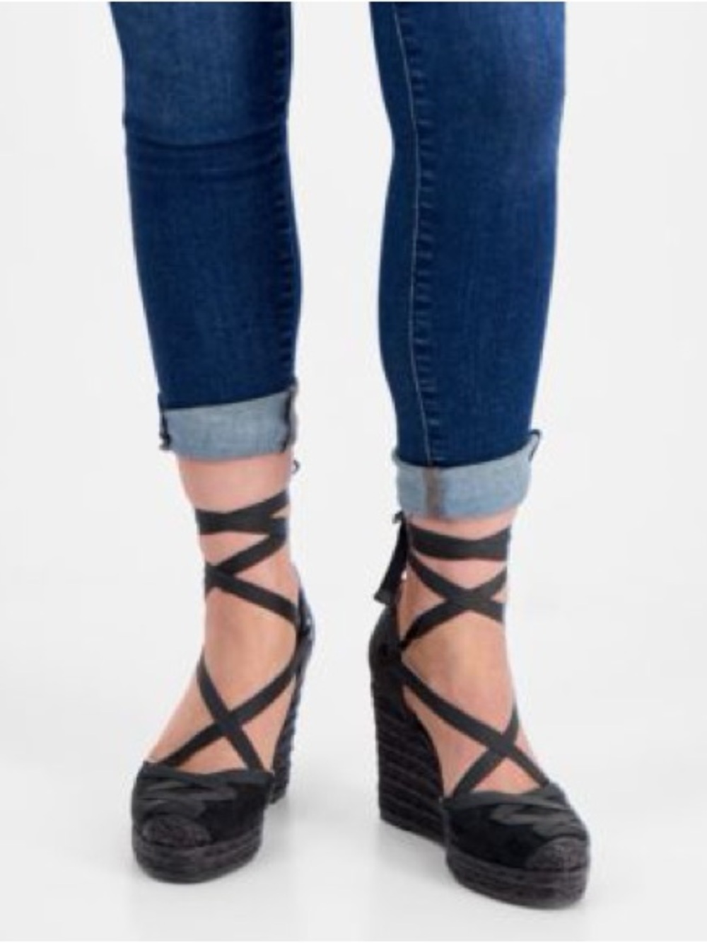 INC Merryy Black Espadrille Wedge Sandals Size 9M NEW